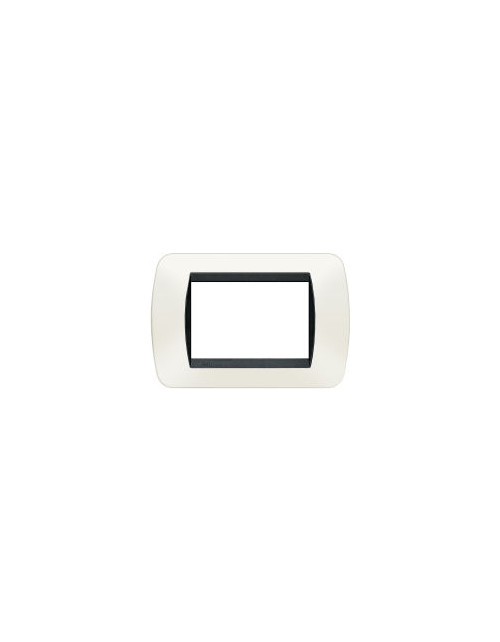 Living International white 3-place technopolymer cover plate