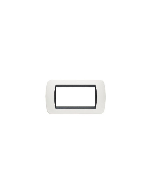 Living International white 4-place technopolymer cover plate