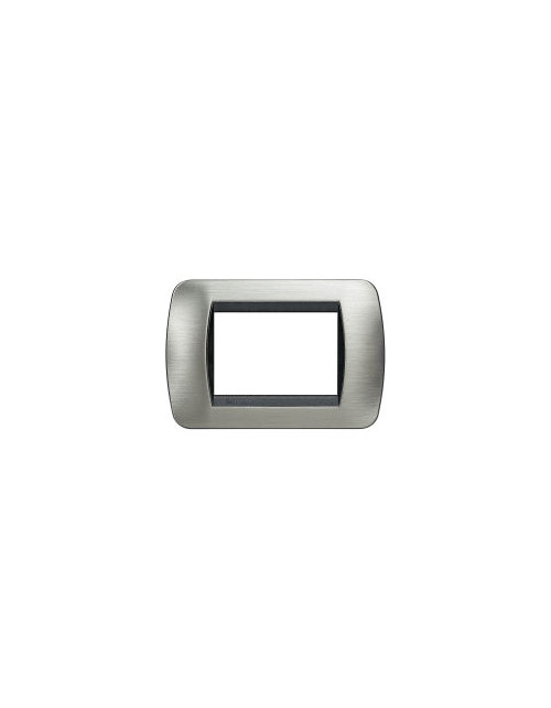 Living International Speciali 3-place brushed steel cover plate