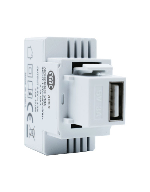 Power supply Keystone USB Fanton recessed 3A white