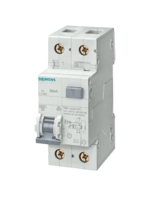 Siemens 1P+N type A 2-module differential magnetothermic switch