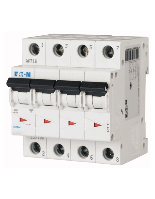 Eaton 40A 4 Polos 6KA Curva C Interruptor Magnetotérmico 4 Módulos