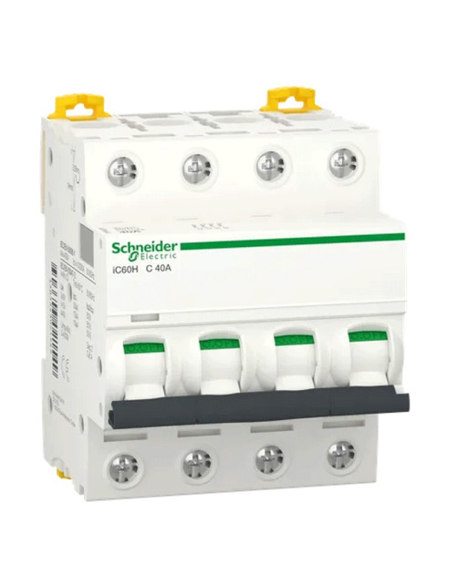 Interruptor magnetotérmico Schneider 4P 40A 10KA C 4 módulos
