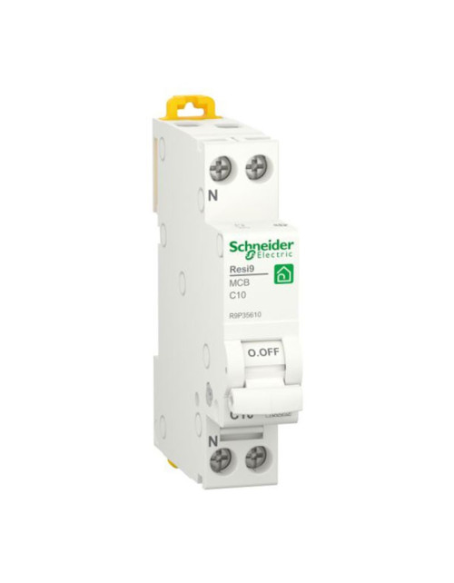 Interrupteur magnétothermique Schneider 10A 1P+N 4,5KA C 1 module