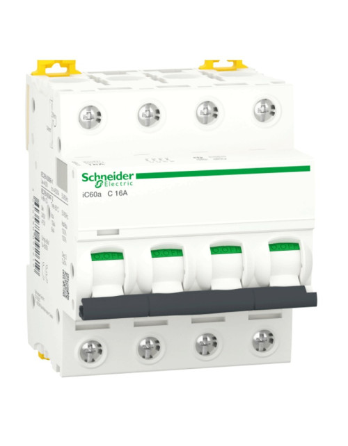 Interruptor magnetotérmico Schneider 4P 16A 4.5KA C 4 módulos