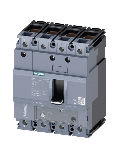 Disjoncteur automatique à boîtier moulé Siemens 3X125A+N/2 25KA