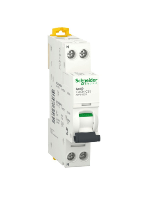 Schneider Acti9 1P+N 25A 6KA C 1M IC40N Leistungsschalter