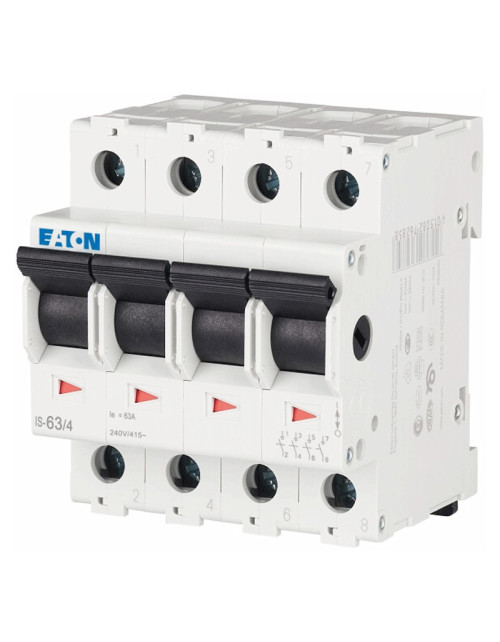Interruptor-seccionador Eaton 63A 4 polos 4 módulos