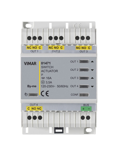 Vimar home automation multifunction actuator with 4 relay outputs