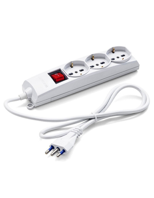 Universal power strip for 3 sockets with switch