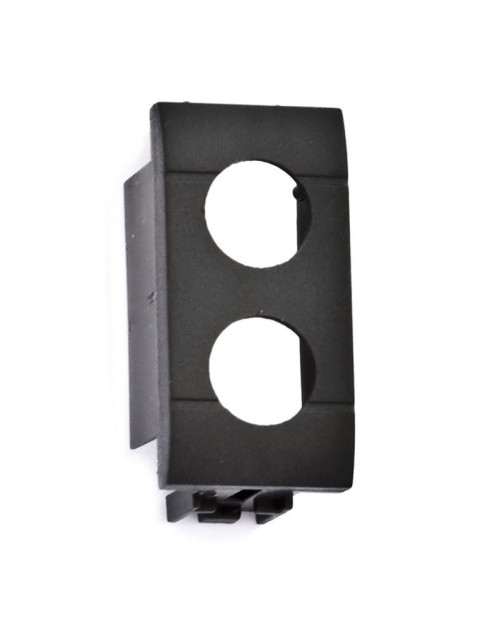 Two-hole black Fracarro adapter for Vimar Arke 287304 civil series