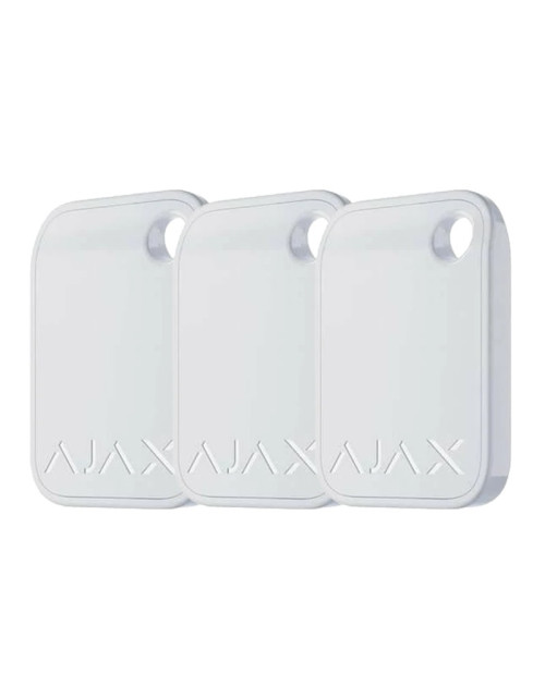 Set mit 3 weißen Proxi Ajax-Schlüsselanhängern für Wirelles Keypadplus 23526