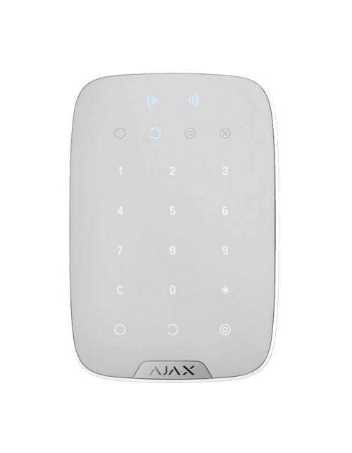 Tastiera Wireless e touch AJAX Bianca KEYPADPLUS con supporto contactless