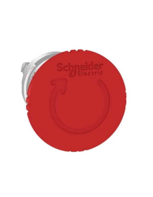Red Telemecanique mushroom button for rotation release