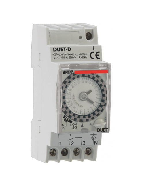 Vemer electromechanical time switch with 2 DIN modules