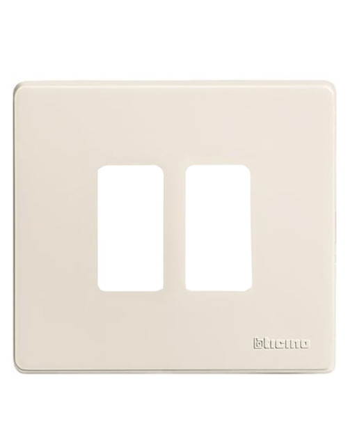 Bticino 2-place resin cover plate for MAGIC 500/2/R series round box