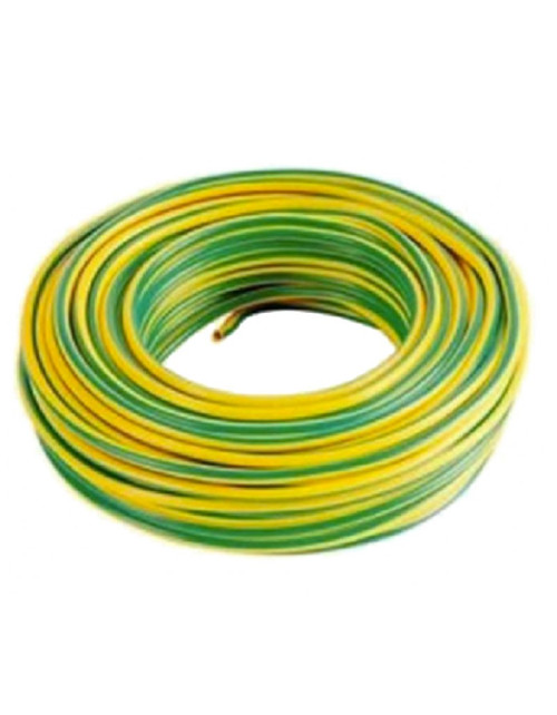 Câble unipolaire 1,5mmq jaune vert 100mt