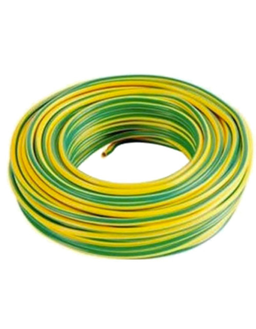 Câble unipolaire 6mmq jaune vert 100mt