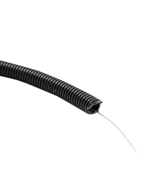 Tubo corrugado negro con extractor de hilo de 16 mm de diámetro