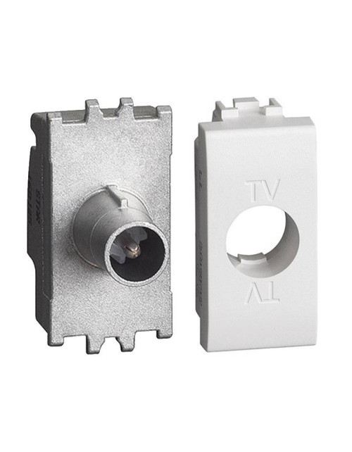 Direct coaxial TV socket Bticino LivingLight 1 Module White N4202DN