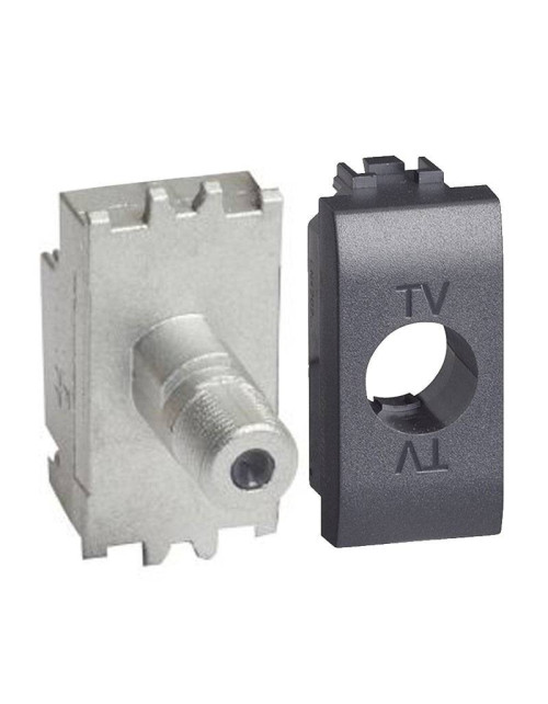 TV SAT socket Bticino LivingLight coaxial type F 75 ohm Anthracite L4202FN