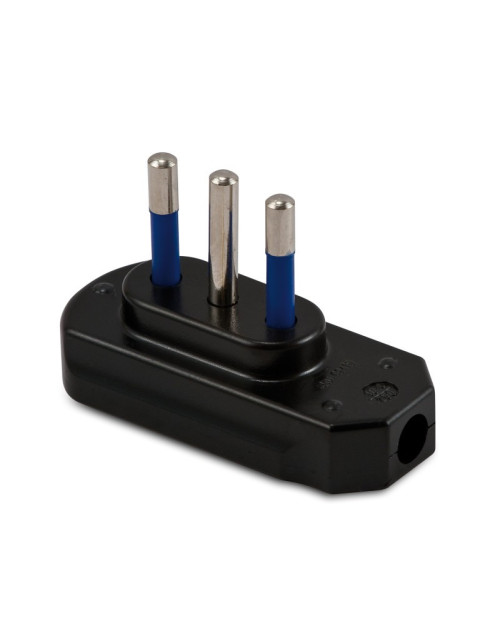 Flat Master plug 2x10A+T black colour