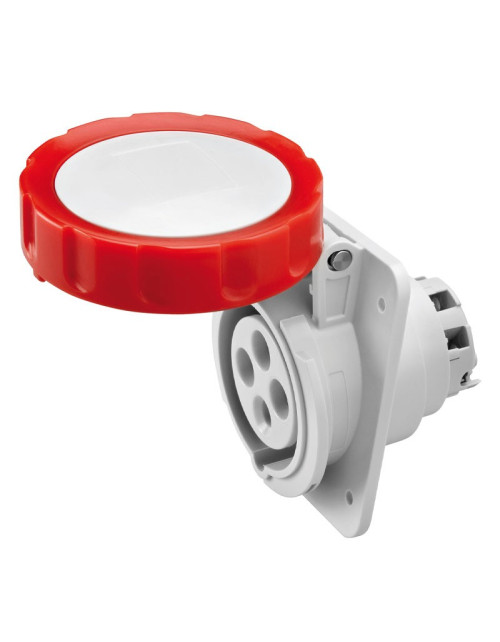 Gewiss recessed fixed socket outlet 3P+E 32A IP67 red 380V GW62242H