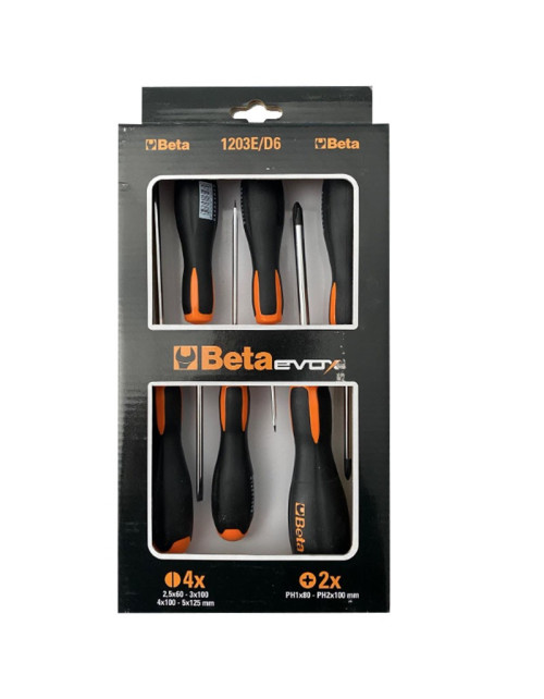 Set of 6 screwdrivers Beta EVOX PH-LPP 012031006