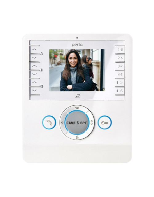 Interphone vidéo couleur mains libres BPT Perla avec écran LCD blanc de 3,5 pouces
