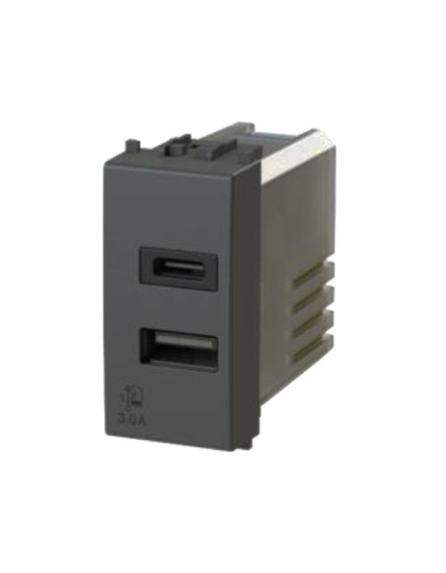 4Box 3.0A USB socket for Vimar Arke series gray 4B.V19.USB.30