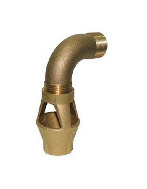 Exposed waste funnel, with 90° bend, brass, 3/4"x3/4"