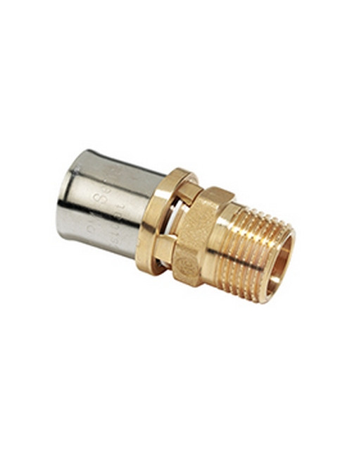 Straight, Male Threaded, Multi-Clip Press Fitting, for Plastic or Multilayer Pipe, 3X(90X7)