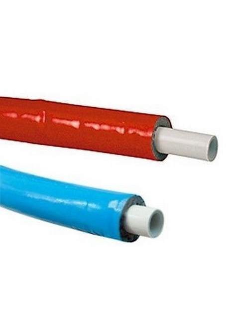 Blue insulated PEX-b/AL/PEX-b multilayer pipe, heating 20X2, in 50 m coil, 6 mm thick