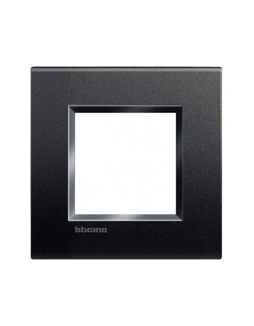LivingLight | square Neutri plate in anthracite 2-place technopolymer