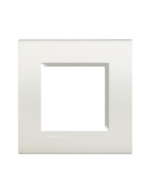 luz viva | Placa cuadrada Neutri de tecnopolímero blanco de 2 plazas