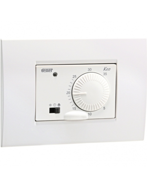 Thermostat d'ambiance à encastrer Vemer avec piles blanc KEO-B
