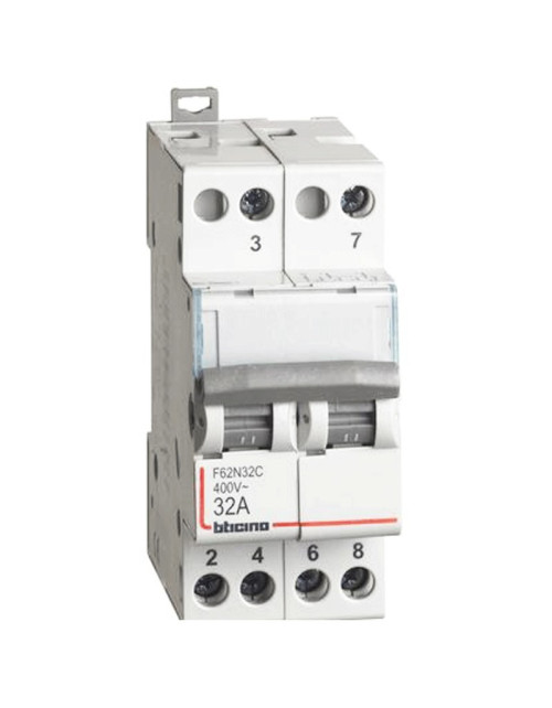 BTicino-Schalter mit zentralem Nullpunkt 2NO 32A 230/400V 2 DIN-Module