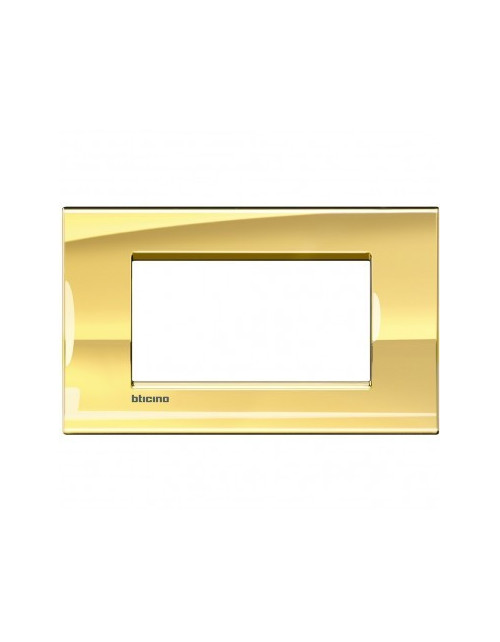 luz viva | Placa cuadrada Metals en metal dorado frio de 4 plazas