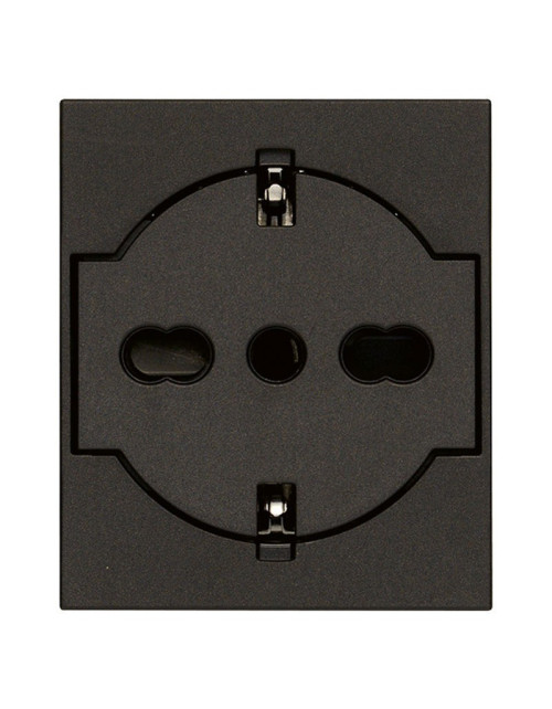 Standard Schuko socket Vimar Linea 16A 2P+E P40 wired Black 30211.G