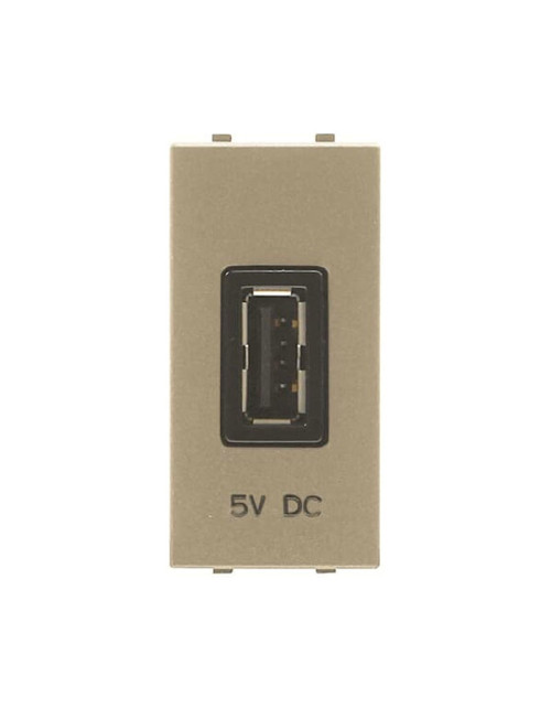 Caricatore USB Abb Zenit N2185.2 CV Tipo A 2A 1 Modulo Champagne Z1161CV