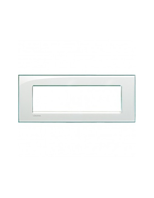 LivingLight | Quadratischer Kristallteller aus aquamarinblauem Technopolymer mit 7 Plätzen