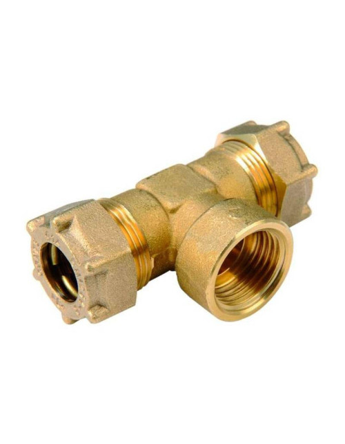 IBP F T-fitting for water and gas 10 mm x 1/2 in brass IG617 01004000