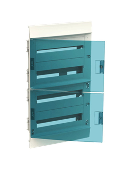 ABB flush-mounted switchboard 72 modules IP41 petrol blue white door 4 rows 41A18X42