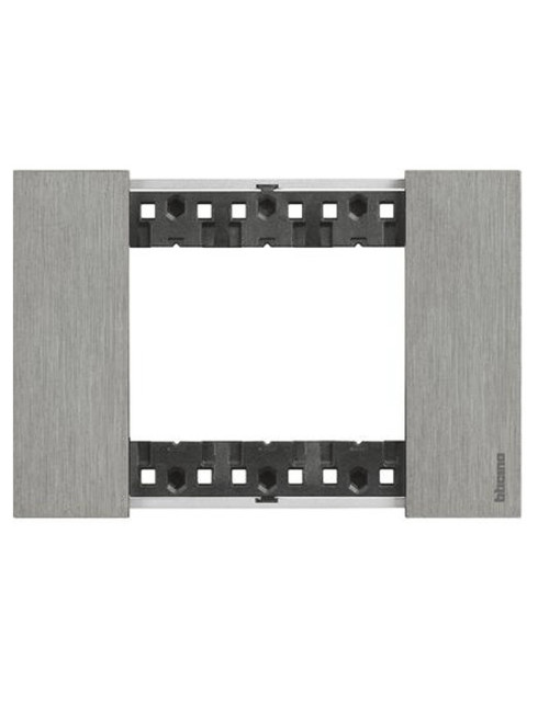 Bticino Living Now 3-module plate in steel color KA4803ZG