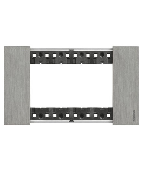 Bticino Living Now plate 4 modules, steel color KA4804ZG