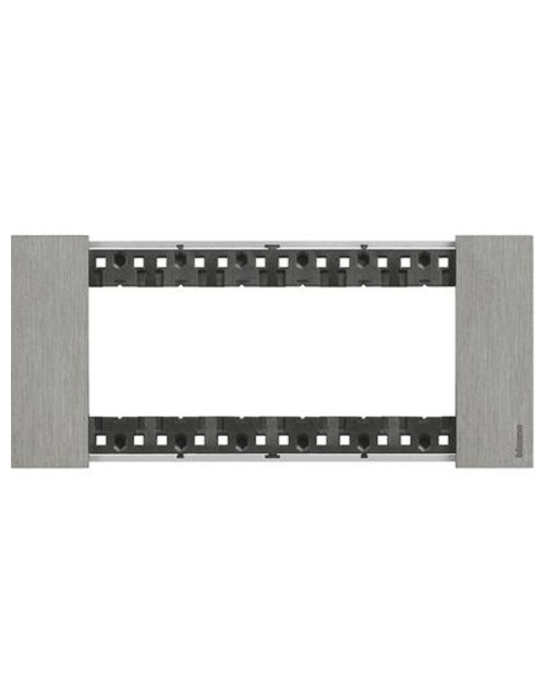 Bticino Living Now plate 6 modules, steel color KA4806ZG