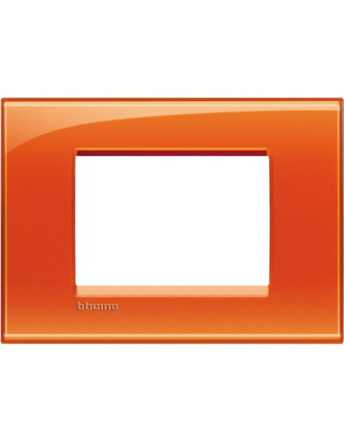 Bticino Livinglight Placa cuadrada de 3 módulos, color naranja intenso LNA4803OD