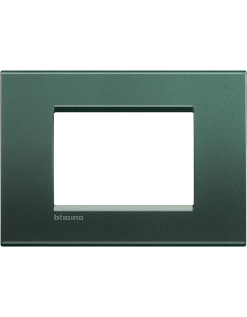 Placa Bticino Livinglight cuadrada 3 módulos color Park LNA4803PK
