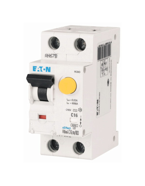 Interruttore differenziale magnetotermico Eaton 16A 1P+N 30MA 6KA 177352
