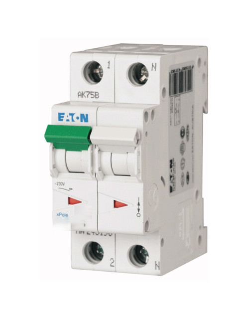 Eaton interruptor magnético térmico 6A 1P+N 4.5KA 2 módulos 243224